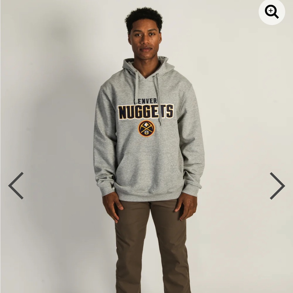 NBA Denver Nuggets Gray Hooded Sweatshirt with Logo